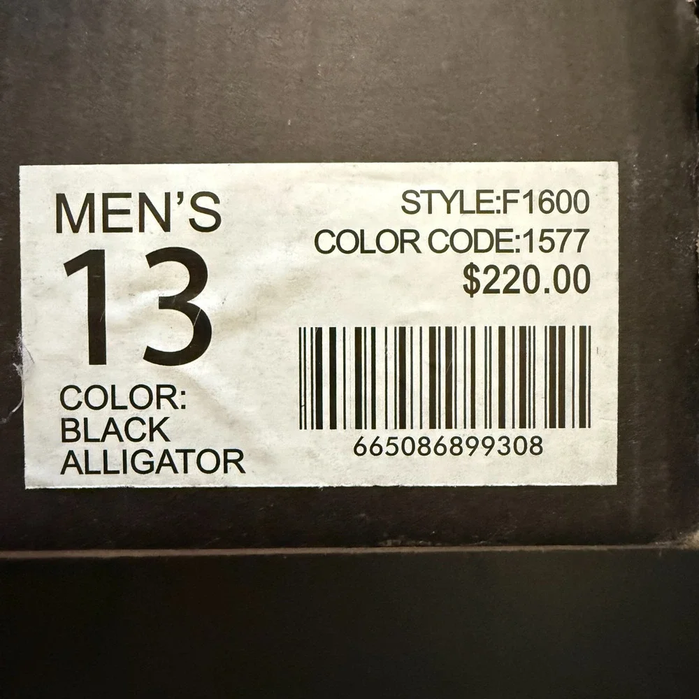 Pelle Pelle‎ Men's Black Alligator Embossed Combat Lug Boots Sz 13